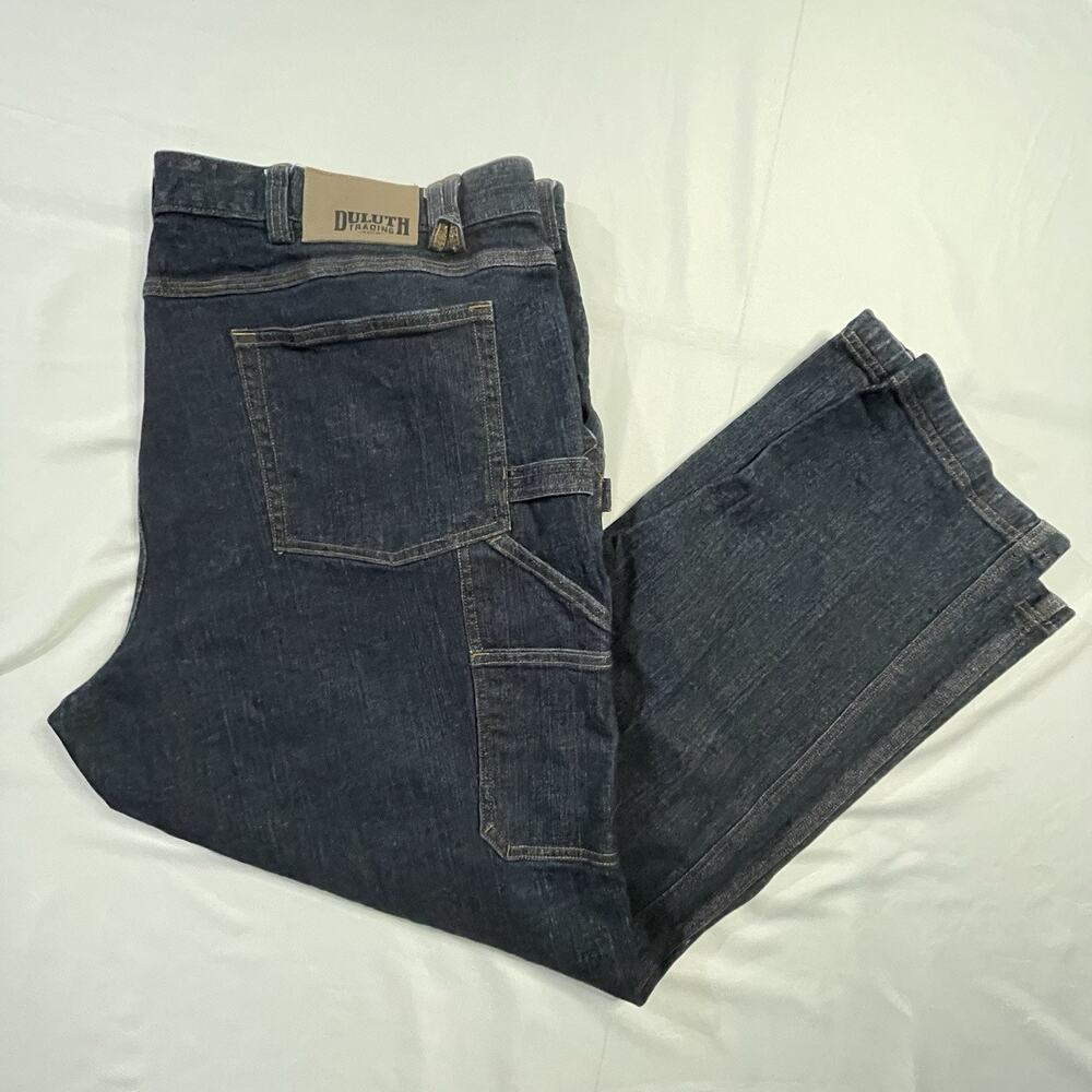 Duluth Trading Co Flex Ballroom Relaxed Fit Carpenter Work Jeans Men 46x32 EUC
